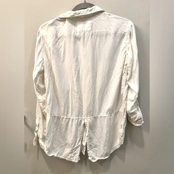 Abercrombie & Fitch Women’s White Draped Button-Down Shirt - Small - Picture 5 of 5